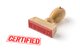 Old fashioned ink stamp with the word "certified" [Image by creator Zerbor from AdobeStock]
