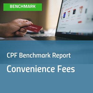Cover image for Convenience Fees Benchmark report with image of person looking at a laptop and holding a credit card [Image by creator insideARM from ]