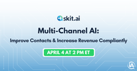 Webinar graphic reads Multi-Channel AI: Improve Contacts & Increase Revenue Compliantly April 4 at 2pm et [Image by creator  from ]