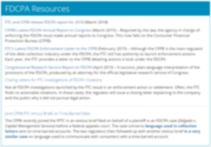 FDCPA Resource Page Preview